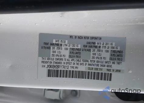 2024 Mazda Cx-90 3.3 Turbo Preferred z USA, uszkodzony, nr VIN JM3KKBHD6R1174112